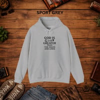 Image 3 of Faith Hoodie— "God Is Greater Than The Highs and Lows" Inspirational Pullover
