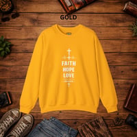 Image 7 of Faith Hope Love Crewneck Sweatshirt — Christian Inspirational Pullover