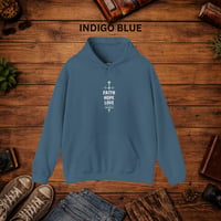 Image 4 of Faith Hope Love Hoodie — Christian Inspirational Pullover