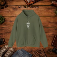 Image 6 of Faith Hope Love Hoodie — Christian Inspirational Pullover