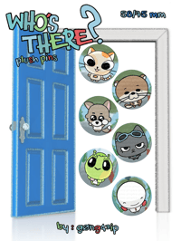 Image 1 of [PREORDER] who’s there? plush pins by g0ng4zip