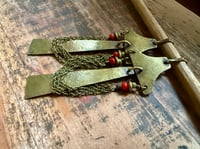 Image 7 of You are here . Coral brass earrings n3