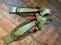 Image 8 of You are here . Coral brass earrings n3