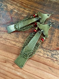 Image 9 of You are here . Coral brass earrings n3