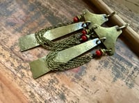 Image 15 of You are here . Coral brass earrings n3