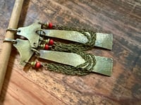 Image 11 of You are here . Coral brass earrings n3