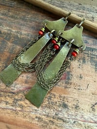 Image 12 of You are here . Coral brass earrings n3