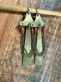Image 14 of You are here . Coral brass earrings n3