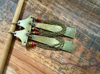 Image 5 of You are here . Coral brass earrings n3