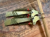 Image 16 of You are here . Coral brass earrings n3