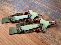 Image 17 of You are here . Coral brass earrings n3