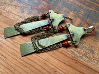 Image 18 of You are here . Coral brass earrings n3