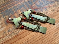 Image 19 of You are here . Coral brass earrings n3