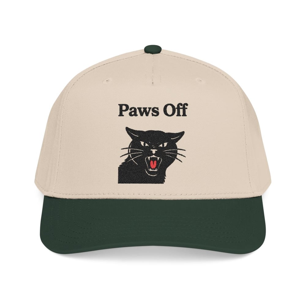 Image of Paws Off Cat Baseball Cap — Embroidered Black Cat Snapback