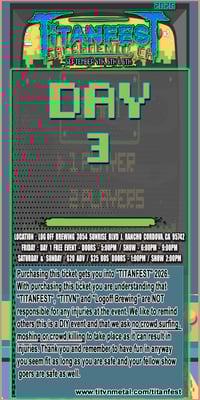TITANFEST DAY 3 TICKET 09/06/26 (ONLY)
