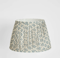 Image 1 of Blue Fleur Linen Drum Shade - XL