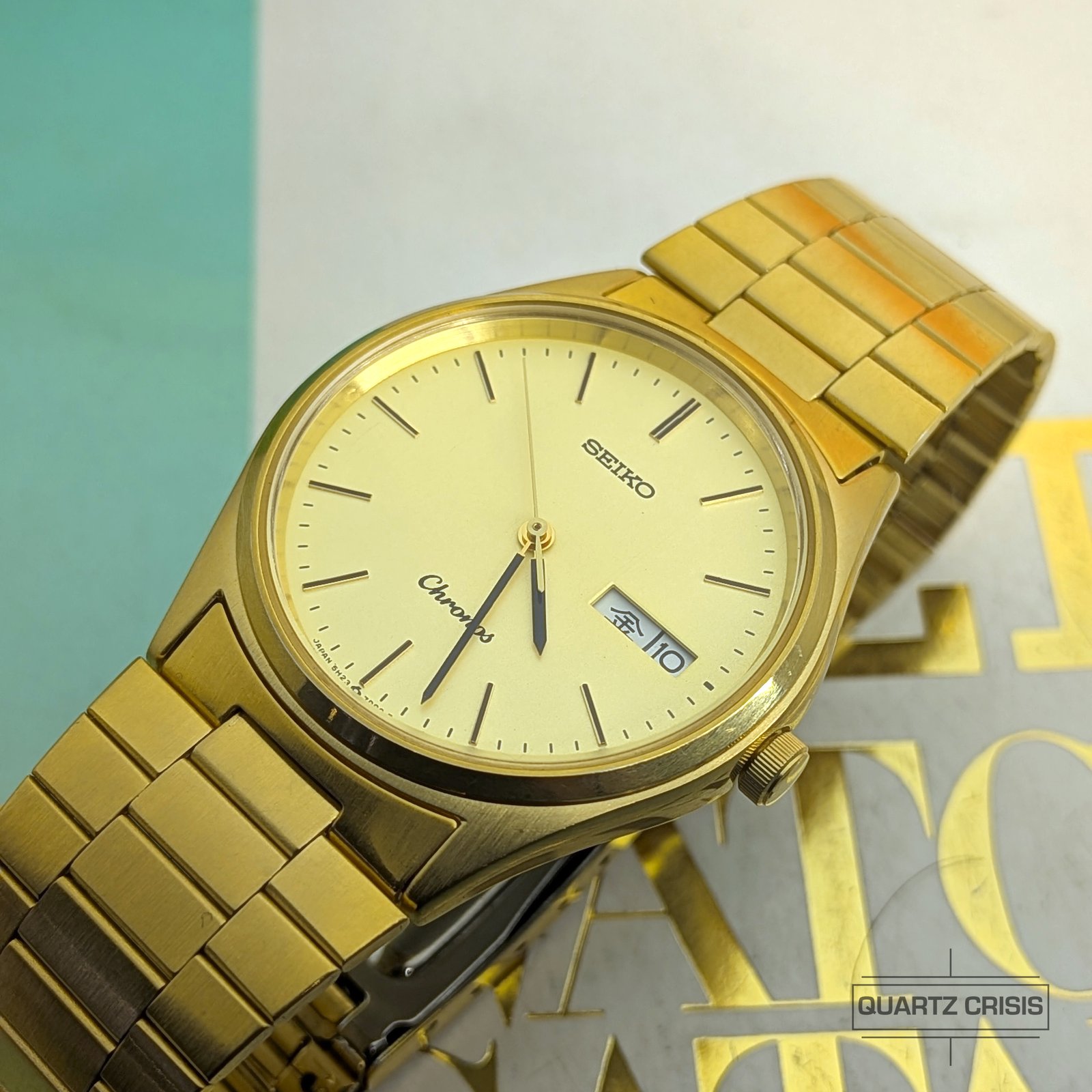 1988 Seiko Chronos Quartz Gold Day-Date (5H23-7040) | Quartz