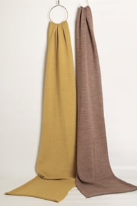 Image 1 of set of two baby alpaca fine scarfs - honey