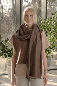 Image 2 of baby alpaca extra fine scarf - clay red