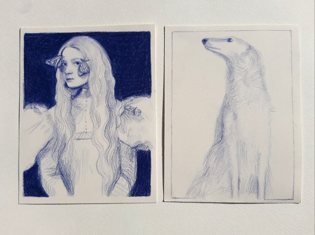 The Borzoi 2 ~ Original drawing 