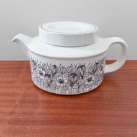 Image 1 of Arabia Finland Krokus Black and White Teapot