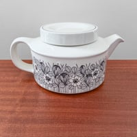Image 2 of Arabia Finland Krokus Black and White Teapot