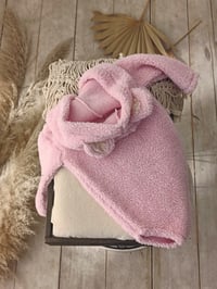 Image 6 of Photo prop | Sitter hoodie for photoshoot | Fluffy | Bear ears | age 9-12 months | baby pink