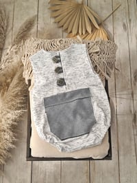 Image 1 of Photo prop | Baby Boy Bodysuit for Photoshoot | Jeremayah | age 9-12 months | grey melange