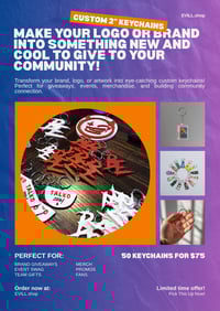 50 Custom Keychains $75