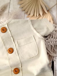 Image 2 of Photoshooting romper Lorenzo | sleeves | cold beige | sitter boys | 12 months