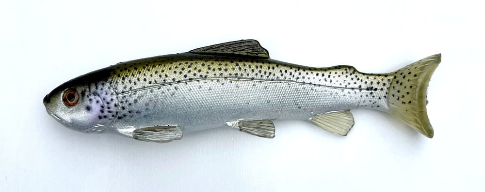 9.25" Line Through/Weedless Trout - Muted Green Back