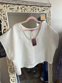 Image 2 of Linen Big Tee White Sm/Med