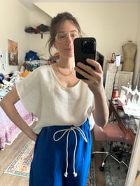 Image 1 of Linen Big Tee White Sm/Med