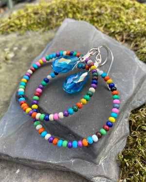 Image of Candy & Crystals - Large Hoop Earrings