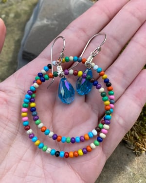 Image of Candy & Crystals - Large Hoop Earrings