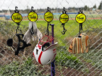 Image 1 of Personalized Softball Gear Hanger | Dugout Organizer | Bat, Glove, Helmet Storage