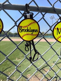 Image 4 of Personalized Softball Gear Hanger | Dugout Organizer | Bat, Glove, Helmet Storage
