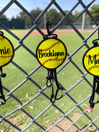 Image 5 of Personalized Softball Gear Hanger | Dugout Organizer | Bat, Glove, Helmet Storage