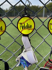 Image 6 of Personalized Softball Gear Hanger | Dugout Organizer | Bat, Glove, Helmet Storage