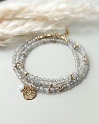 Image 1 of 'Shimmer' Gold Labradorite Ocean wrap bracelet / necklace