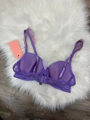 Image of Black Fuchsia Purple Lace Bra - 36B 