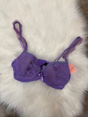 Image of Black Fuchsia Purple Lace Bra - 36B 
