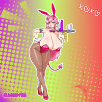 Image 4 of DarlingModified x OldDeadPins OC Bunny Girls Collab Decal and Acrylic Stand PreOrder