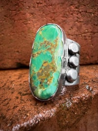 Image 1 of WL&A Handmade Old Style Heavy Ingot High Grade Royston Medicine Ring - Size 9