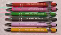 Image 1 of Funny Sayings ink & stylus pens