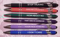 Image 1 of Funny Sayings ink & stylus pens 2