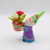 Image 1 of Bixby the gnome with pot of flowers - one of a kind