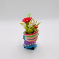 Image 5 of Bixby the gnome with pot of flowers - one of a kind