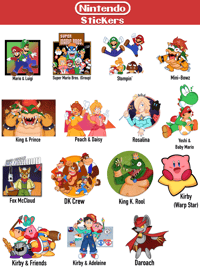 Image 1 of Nintendo Vinyl Stickers (Choose a Design)