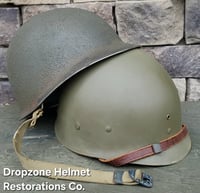 Image 9 of WWII USMC M1 Helmet & Firestone Liner. Marine Camo cover & Netting. 